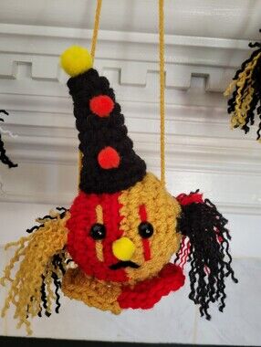 Halloween Harlequin Clown Italian Gold Red Black Decoration Ornament Grunge Goth